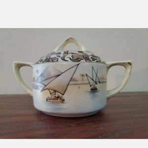 Vintage Nippon Handpainted Sugar Bowl